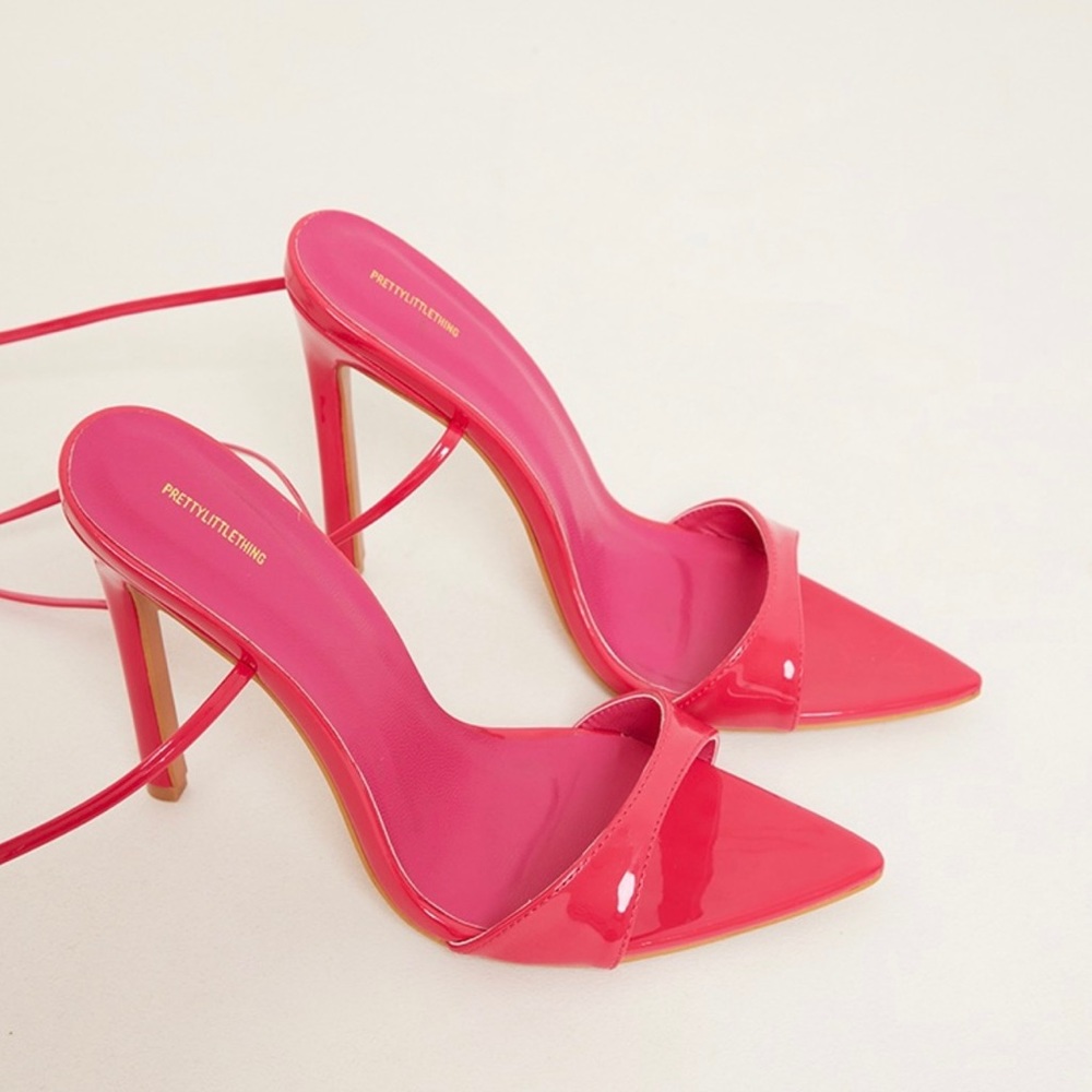 Pink lace sandals